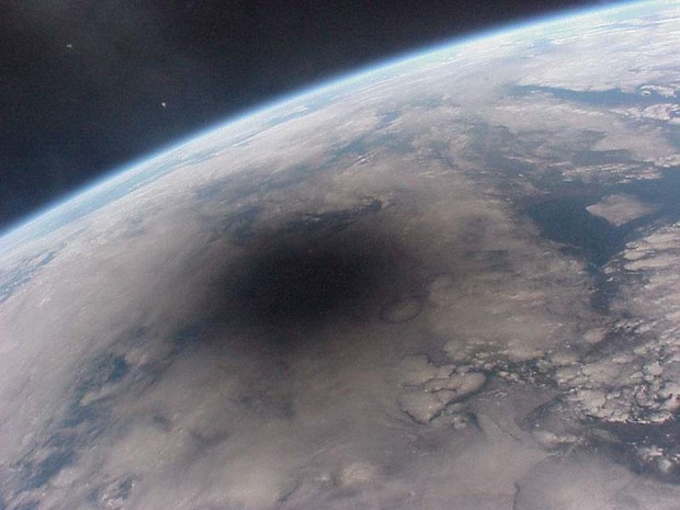 total solar eclipse from MIR spacestation