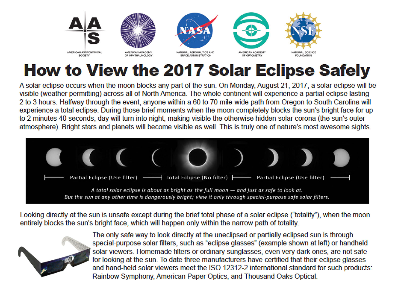 Safe Eclipse Observing