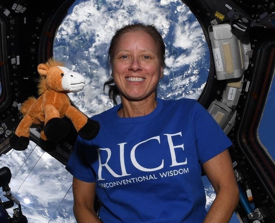 Shannon Walker in the ISS Cupola