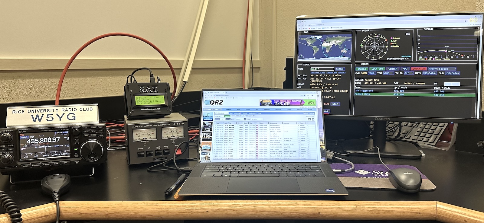 Icom 9700 running SAT for satellite contacts